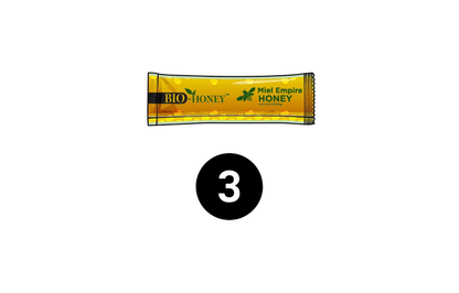 Bio Honey™ lot de 3 sticks de 20 g – miel bio premium aux extraits végétaux