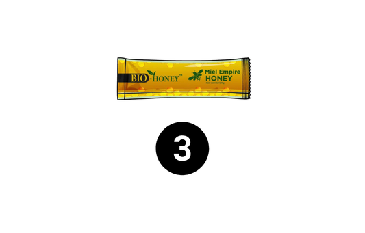 Bio Honey™ lot de 3 sticks de 20 g – miel bio premium aux extraits végétaux
