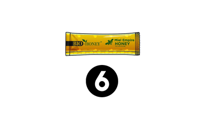 Bio Honey™ lot de 6 sticks de 20 g – miel bio premium aux extraits végétaux