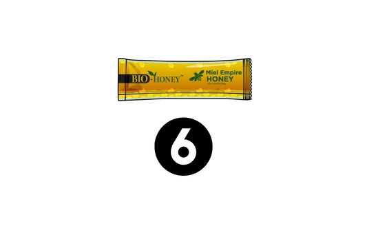 Bio Honey™ lot de 6 sticks de 20 g – miel bio premium aux extraits végétaux
